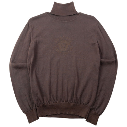 Vintage 90s Versace Jeans Couture Embroidered Knitted Turtleneck Jumper Womens Size S
