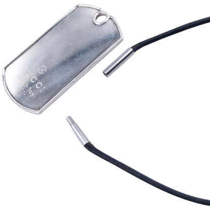 Vintage Gucci Embossed Dog Tag Necklace