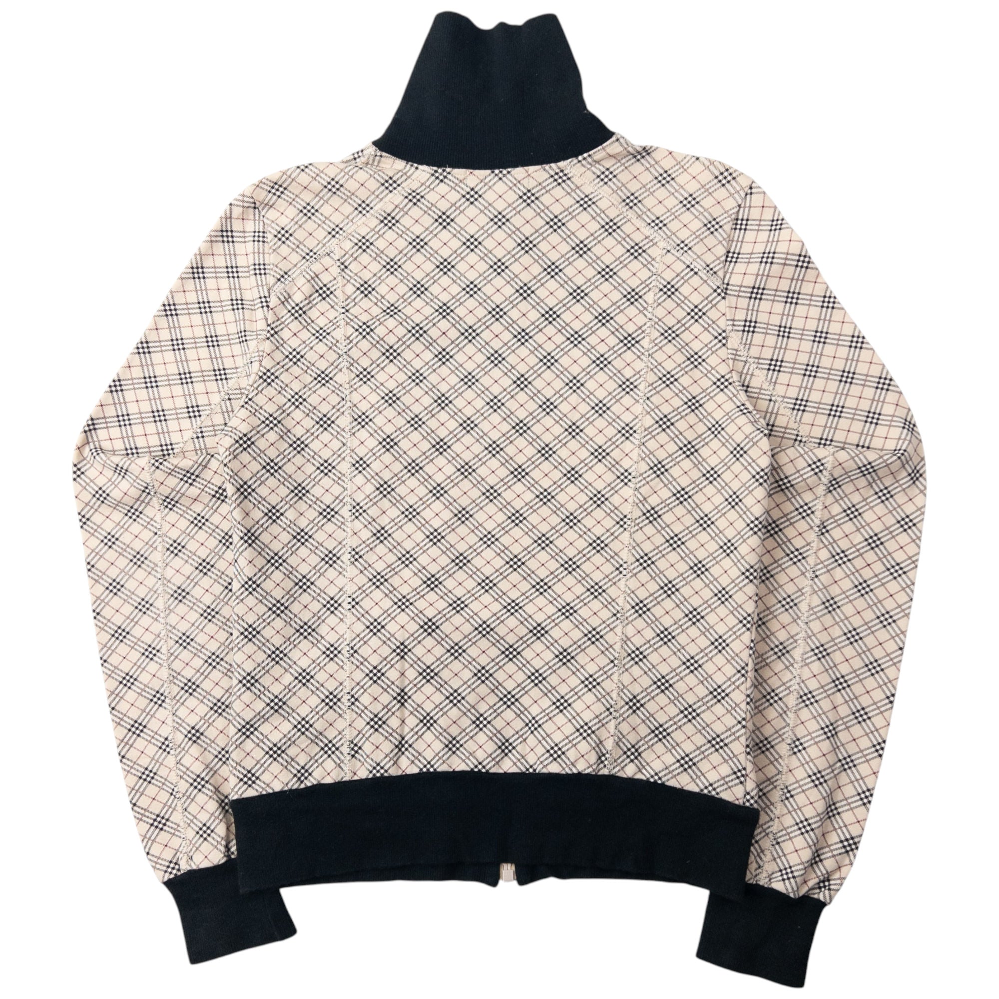 Vintage Burberry Blue Label Nova Check Zip Up Sweatshirt Womens Size S