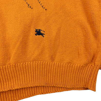 Vintage 90s Burberry Argyle Knit Jumper Size M