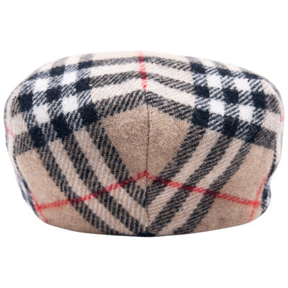 Vintage Burberry Nova Check Wool Flat-Cap Hat