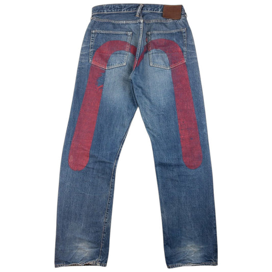 Vintage Evisu Painted Daicock Japanese Denim Jeans Size W32