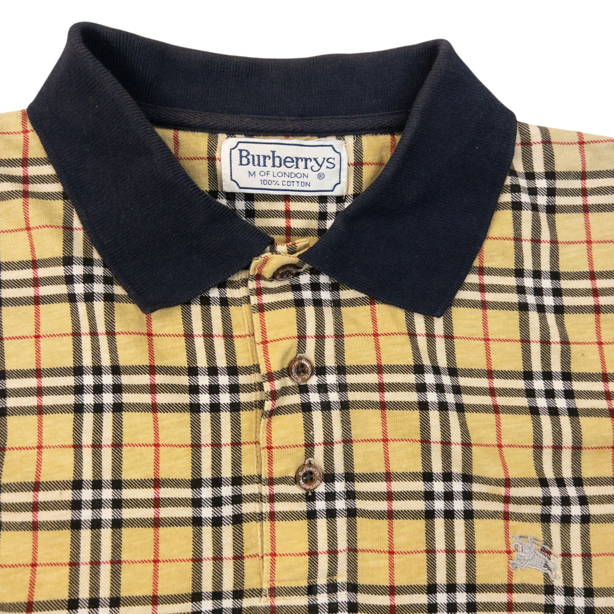 Vintage 90s Burberry Nova Check Polo Shirt Size M