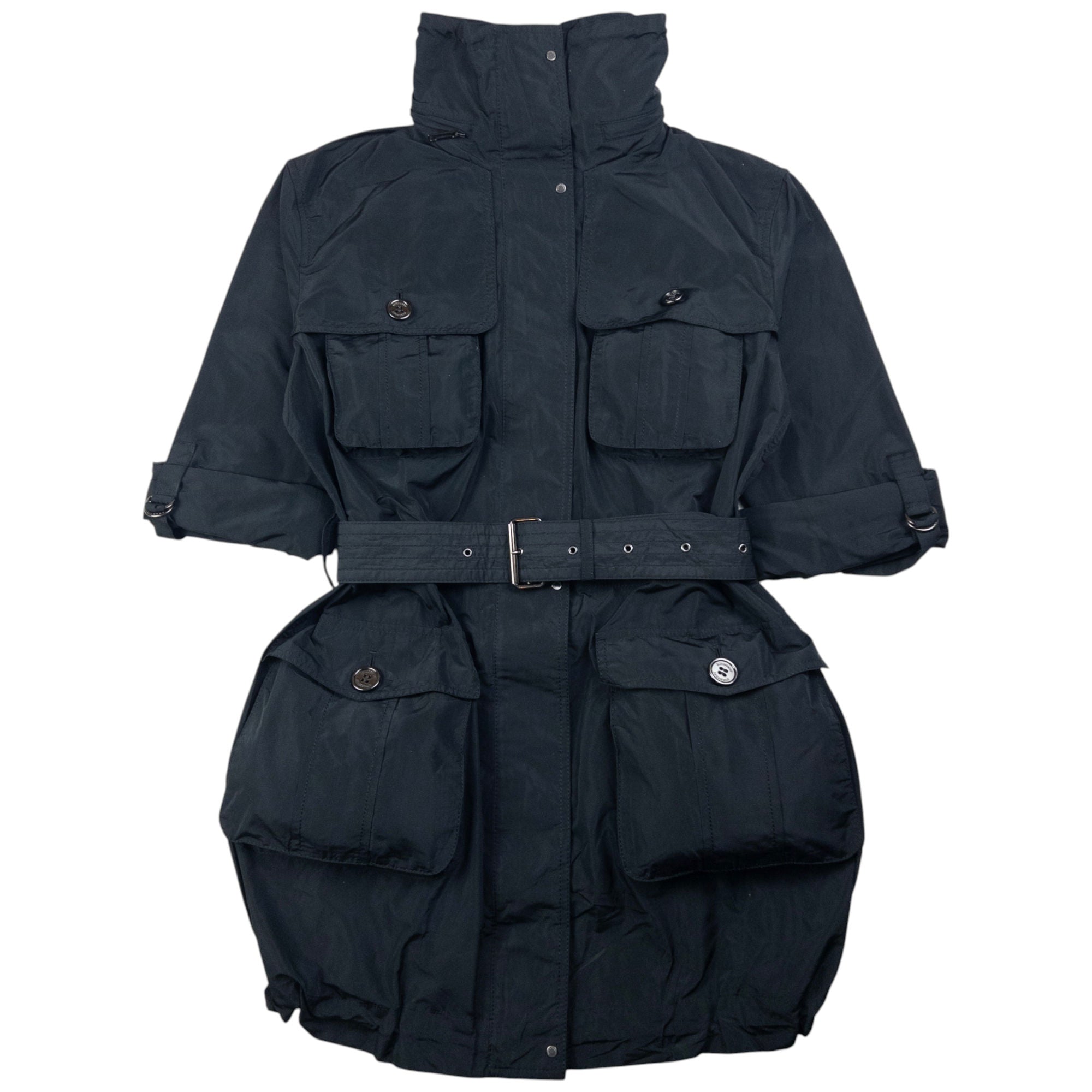 Vintage Burberry Convertible Belted Rain Jacket Womens Size M