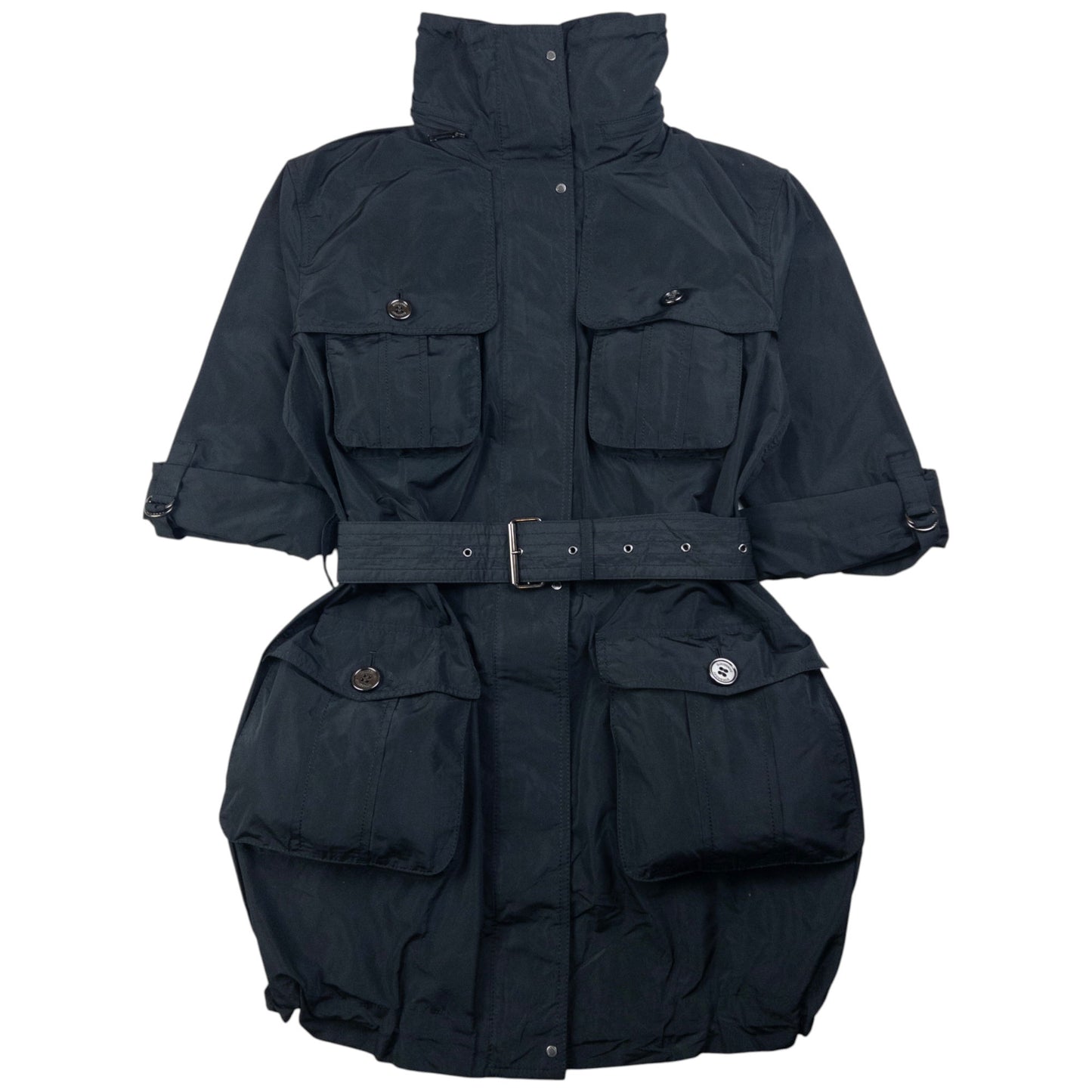 Vintage Burberry Convertible Belted Rain Jacket Womens Size M