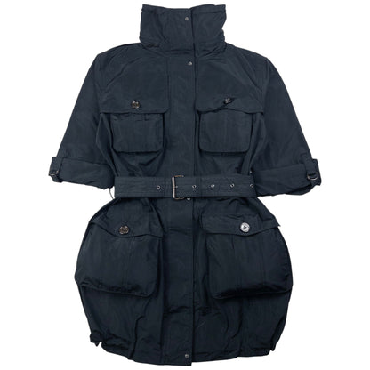 Vintage Burberry Convertible Belted Rain Jacket Womens Size M