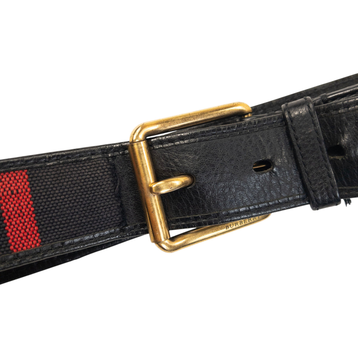 Vintage 2000s Burberry Nova Check Leather Belt Size XL