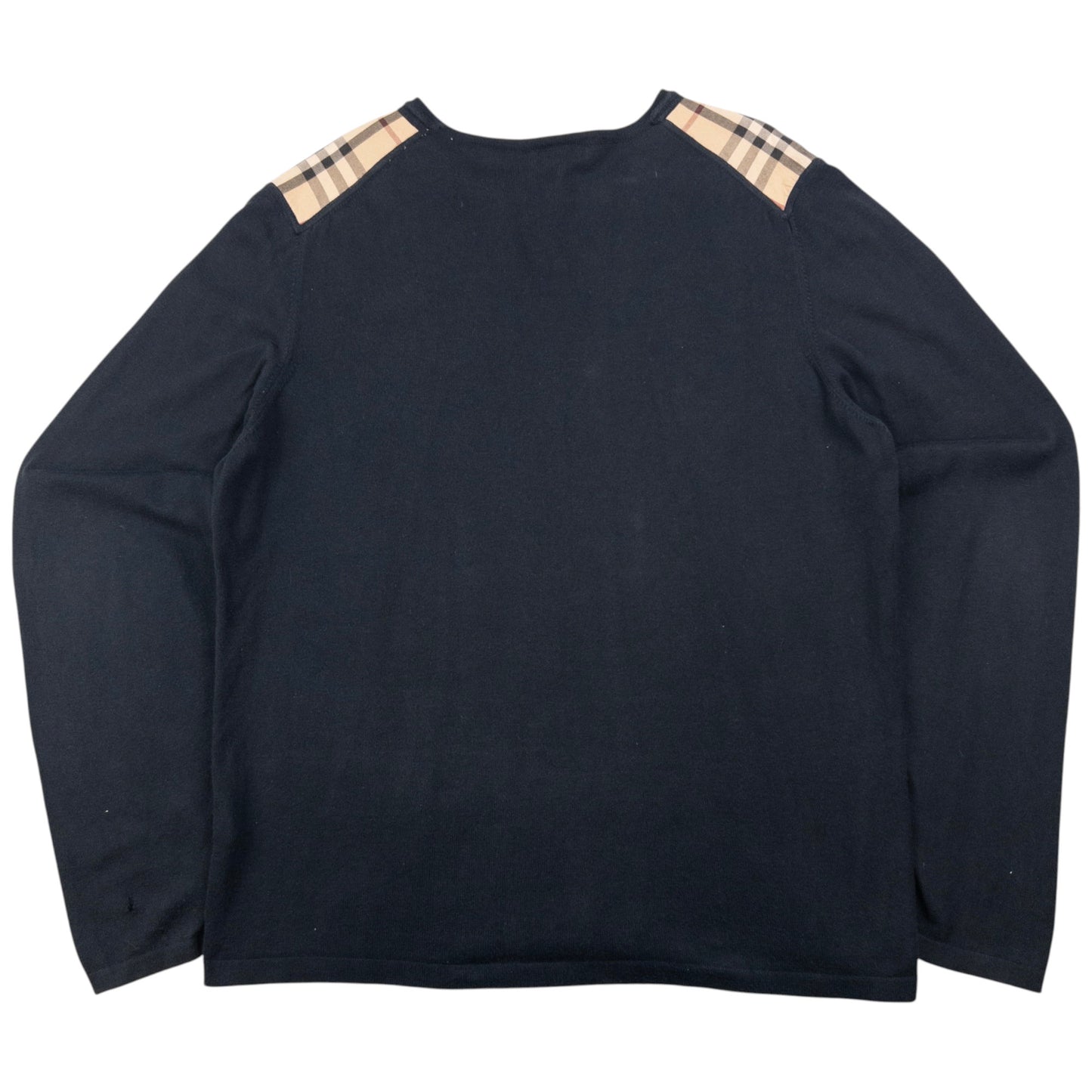 Vintage Burberry Nova Check Shoulder Patch Jumper Size M