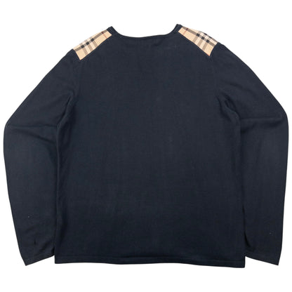 Vintage Burberry Nova Check Shoulder Patch Jumper Size M