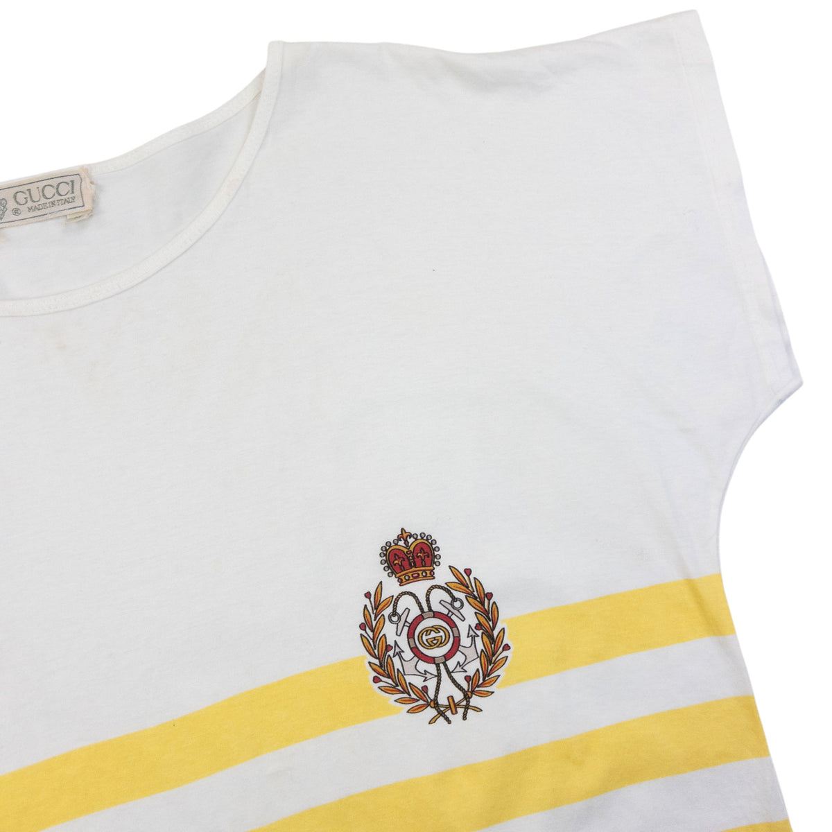 Vintage 80s Gucci Striped T Shirt in white (cotton), photo 4