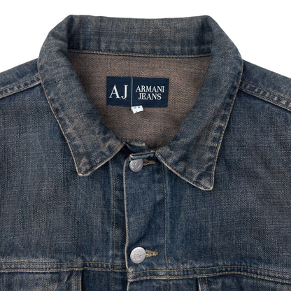 Vintage Armani Jeans Super Toppa Button Up Denim Jacket Size S