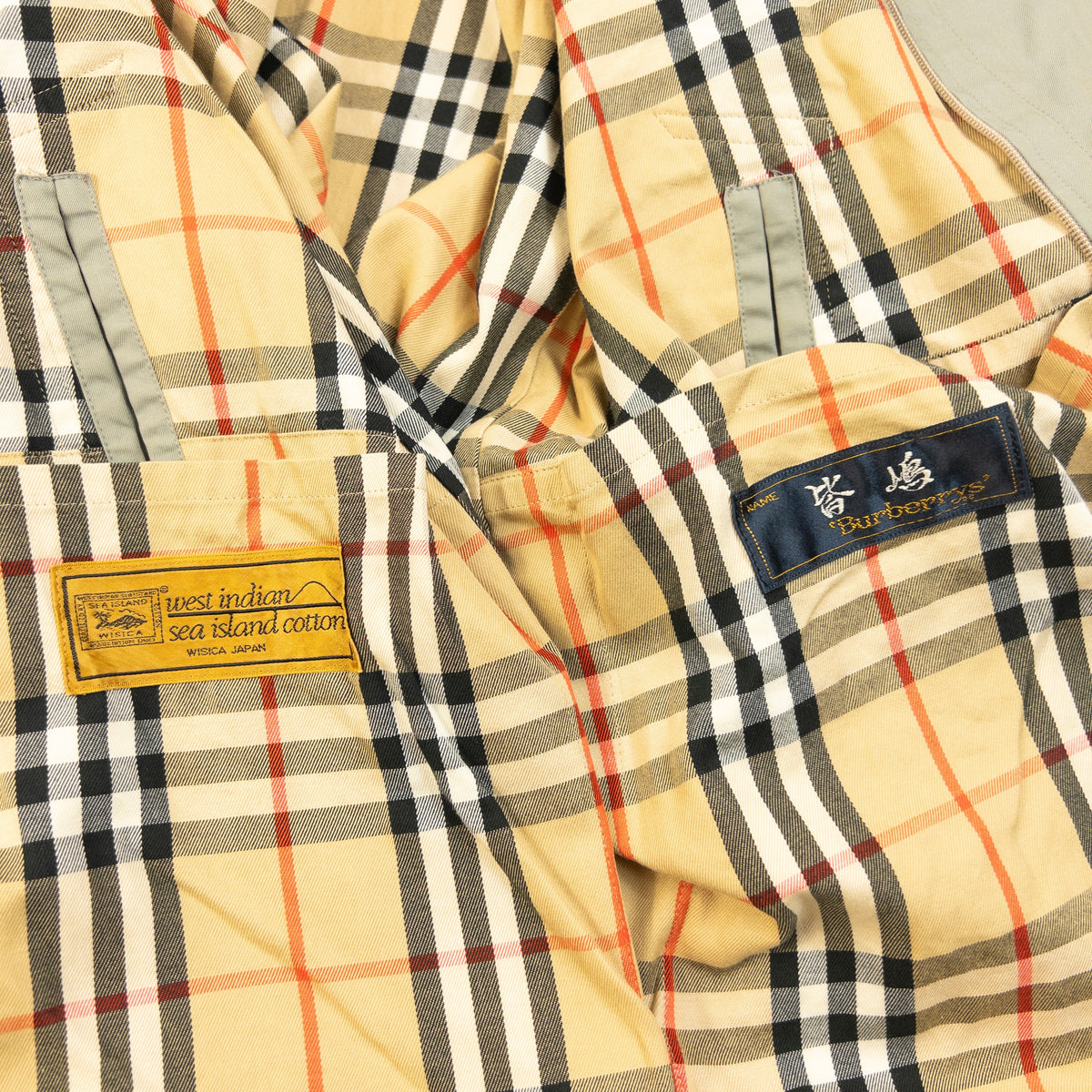 Vintage 80s Burberry Nova Check Lined Trench Jacket Size L