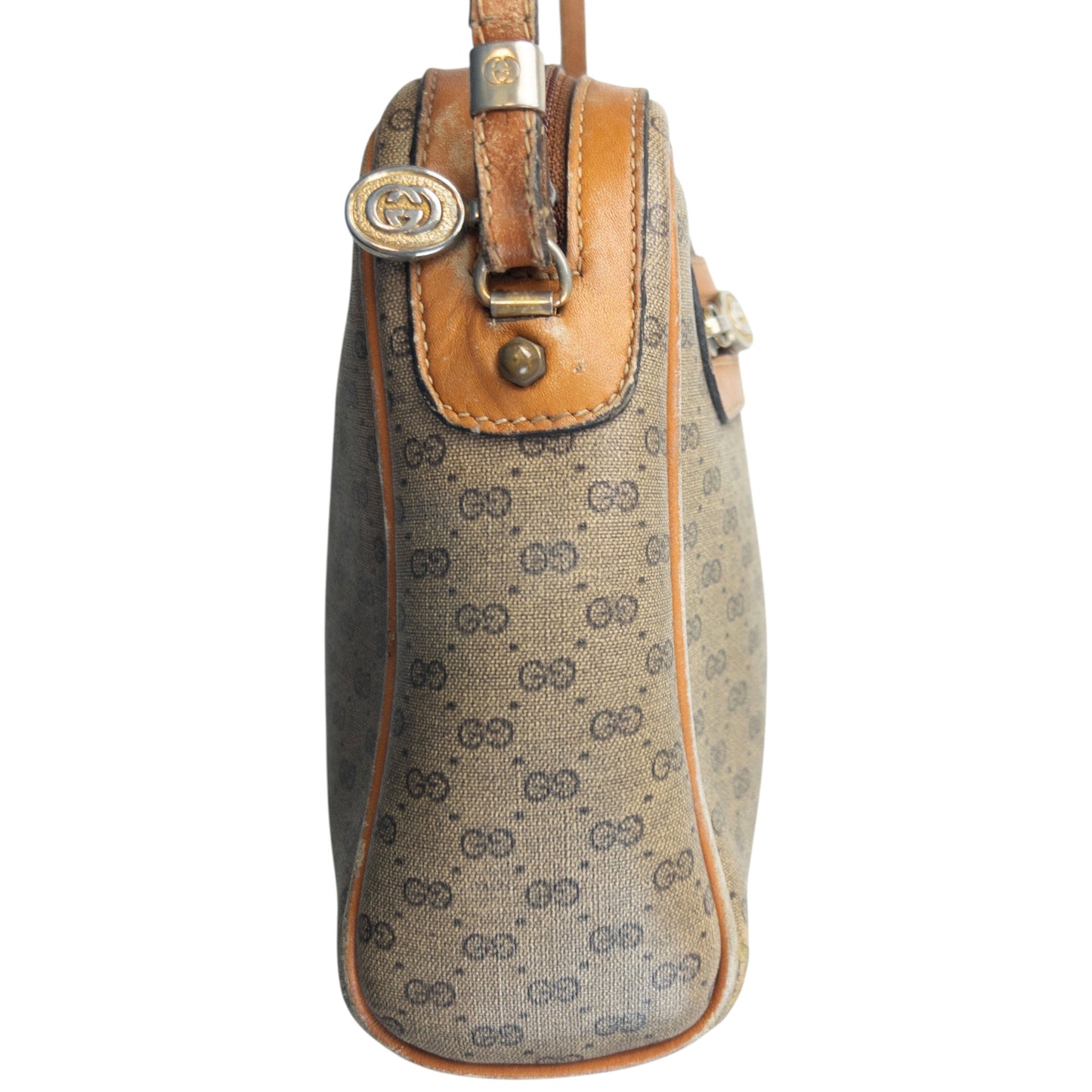 Vintage 80s Gucci Monogram Leather Crossbody Bag