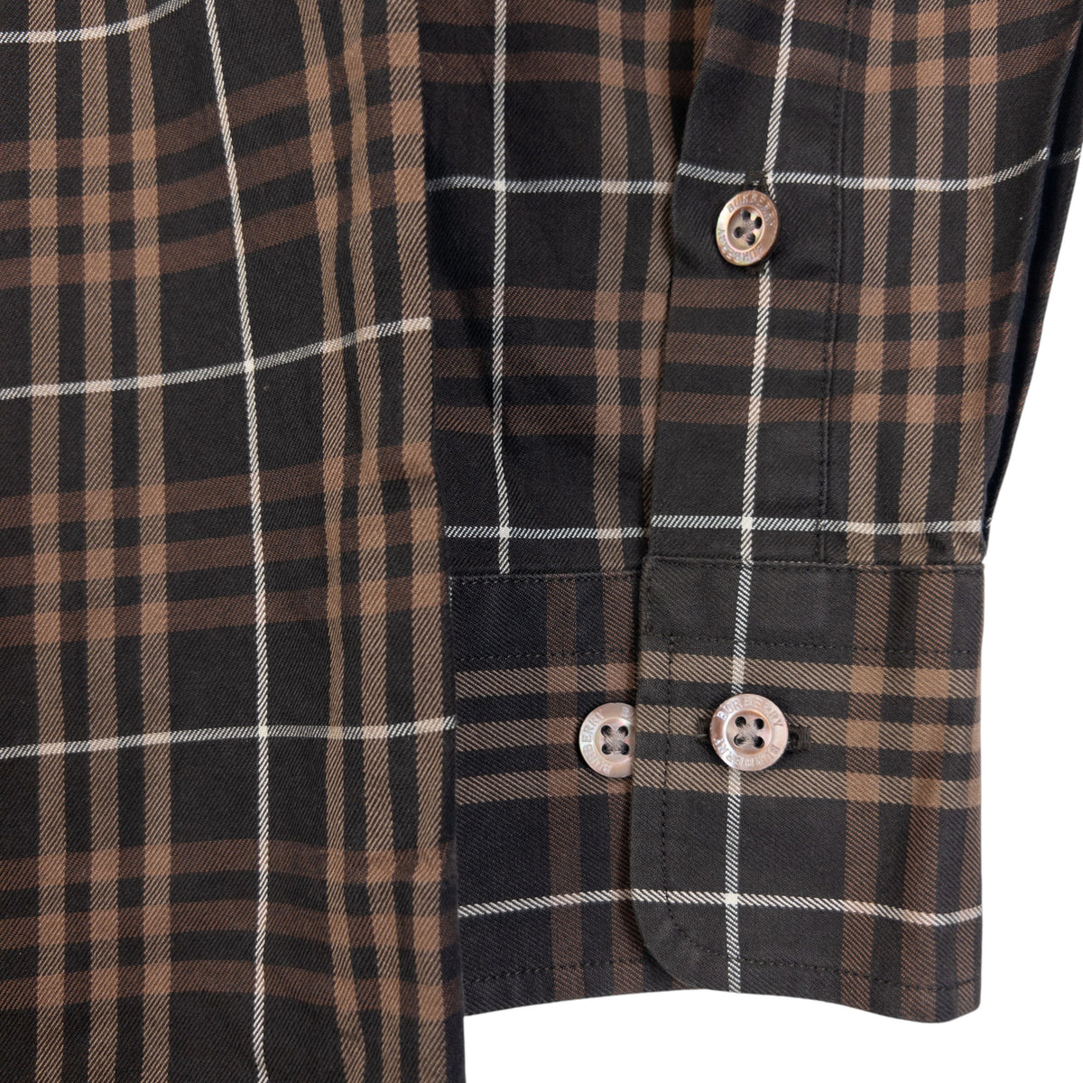 Vintage 2000s Burberry Nova Check Long Sleeve Button Up Shirt in brown, photo 4