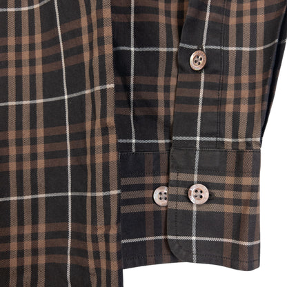 Vintage 2000s Burberry Nova Check Long Sleeve Button Up Shirt in brown, photo 4