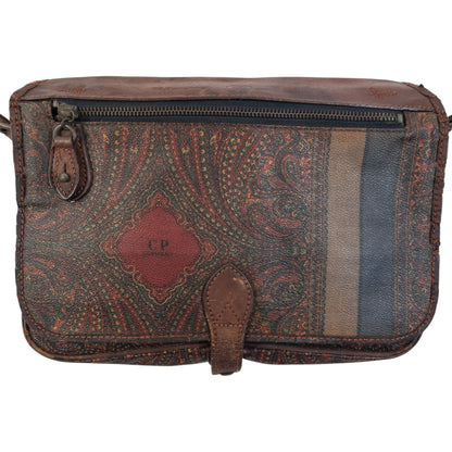 Vintage 80s CP Company Leather Paisley Crossbody Bag