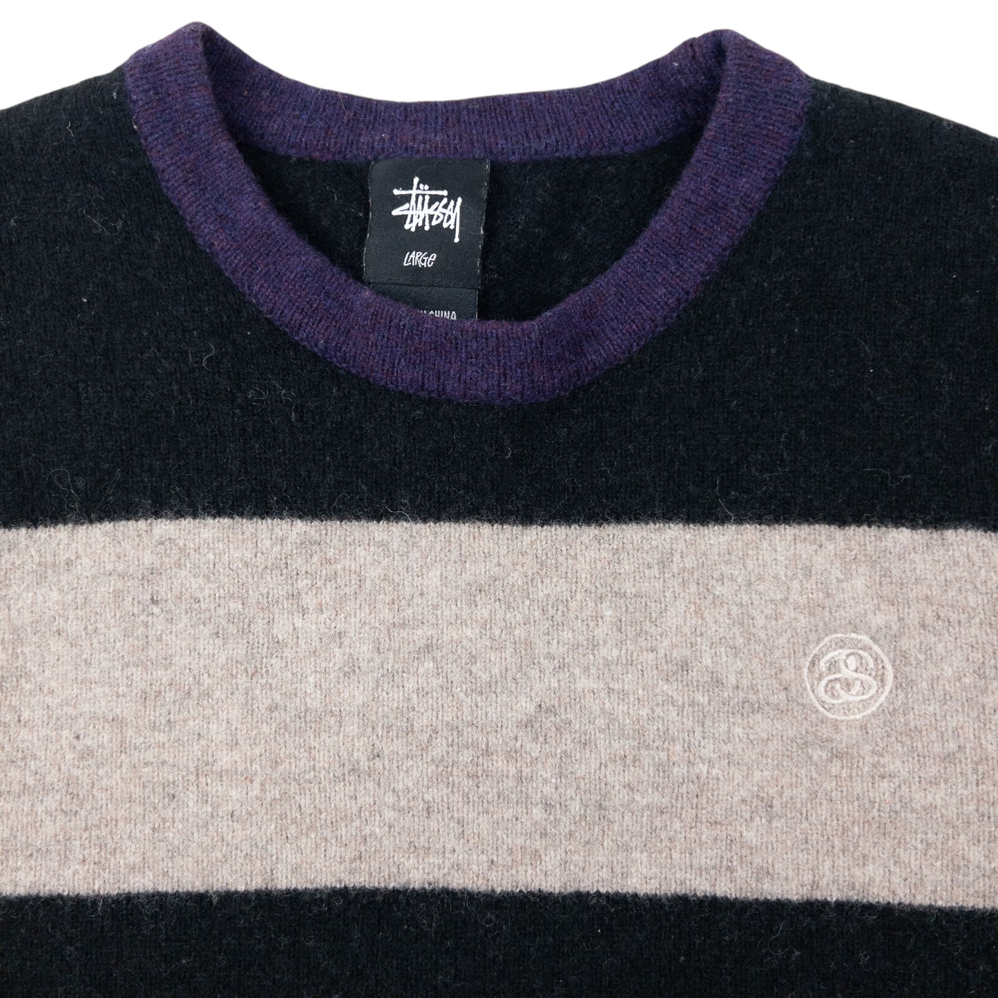 Vintage 2000s Stussy Striped Wool Jumper Size XS