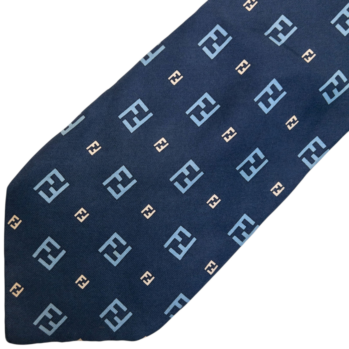 Vintage Fendi Monogram Silk Tie in blue, photo 5