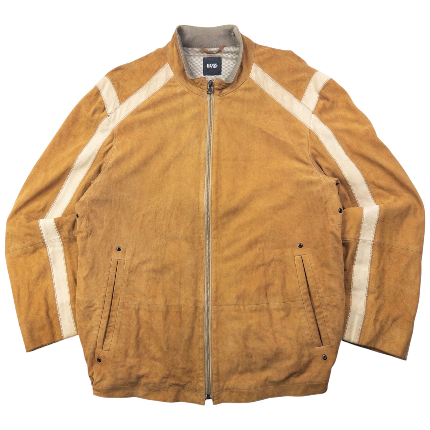 Vintage 2000s Hugo Boss Zip Up Suede Jacket Size L