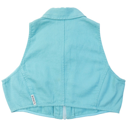 Vintage 90s Armani Jeans Zip Up Cropped Vest Top Womens Size M