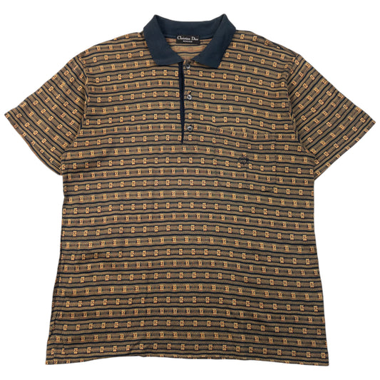 Vintage jaren 90 Dior Monsieur poloshirt met patroon maat M
