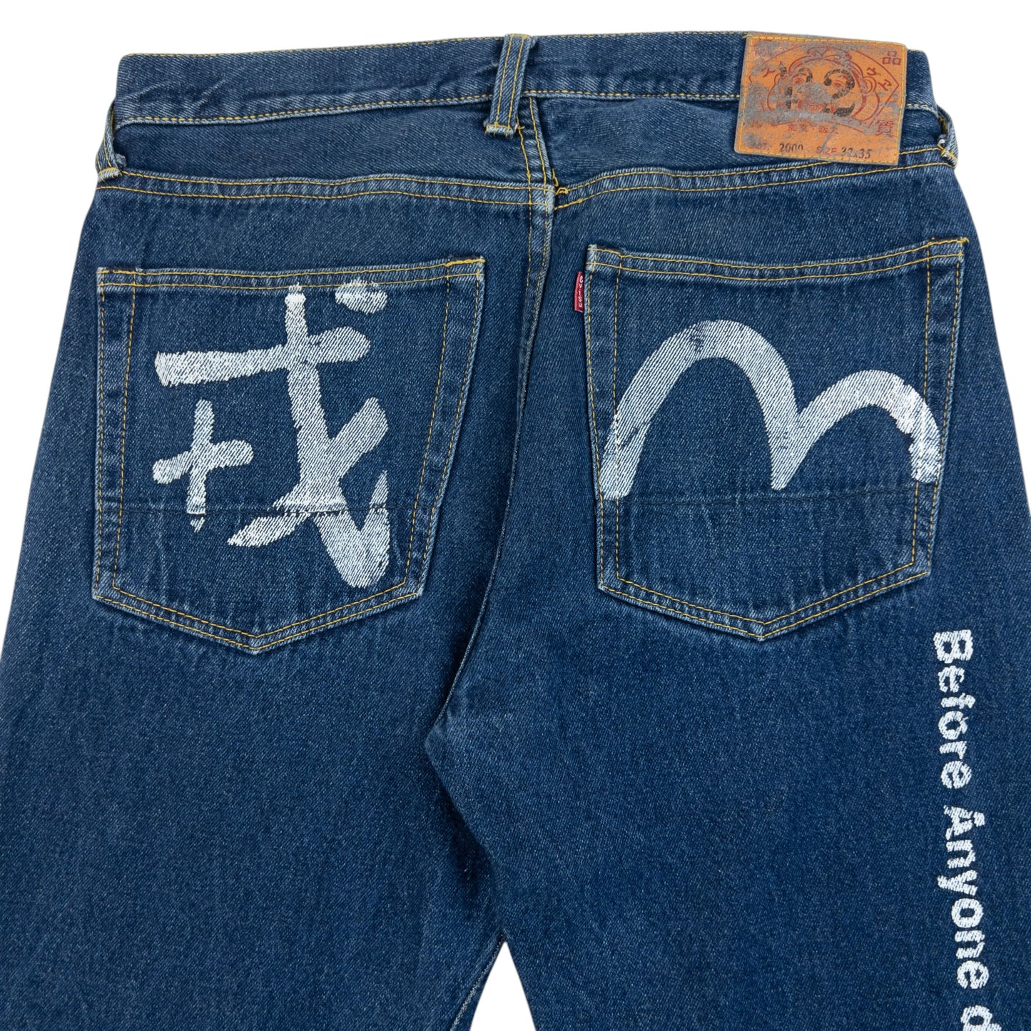 Vintage 2000s Evisu Gull Symbol Text Japanese Denim Jeans Size W32