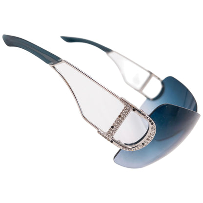 Vintage 2000s Dior Swarovski DIORLY 1 randloze zonnebril