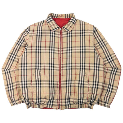 Vintage 2000s Burberry Nova Check Reversible Harrington Jacket in beige