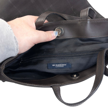 Vintage 2000s Burberry Nova Check Handbag in black, photo 6