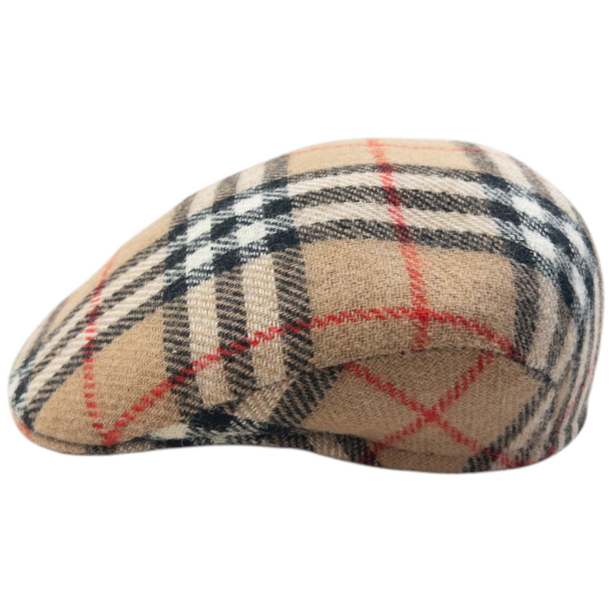 Vintage 90s Burberry Nova Check Structured Flat-Cap Hat
