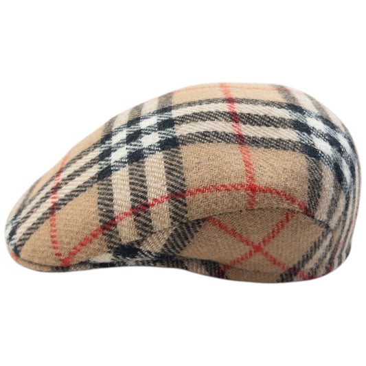Vintage 90s Burberry Nova Check Structured Flat-Cap Hat
