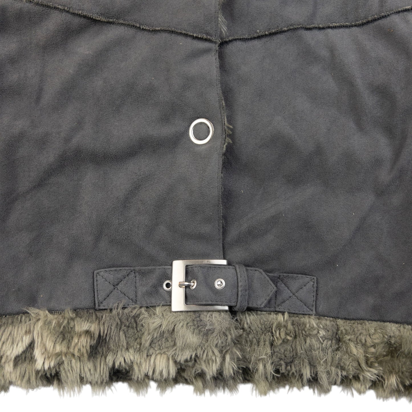 Vintage 2000s Armani Jeans Fur Lined Suede Jacket Womens Size L