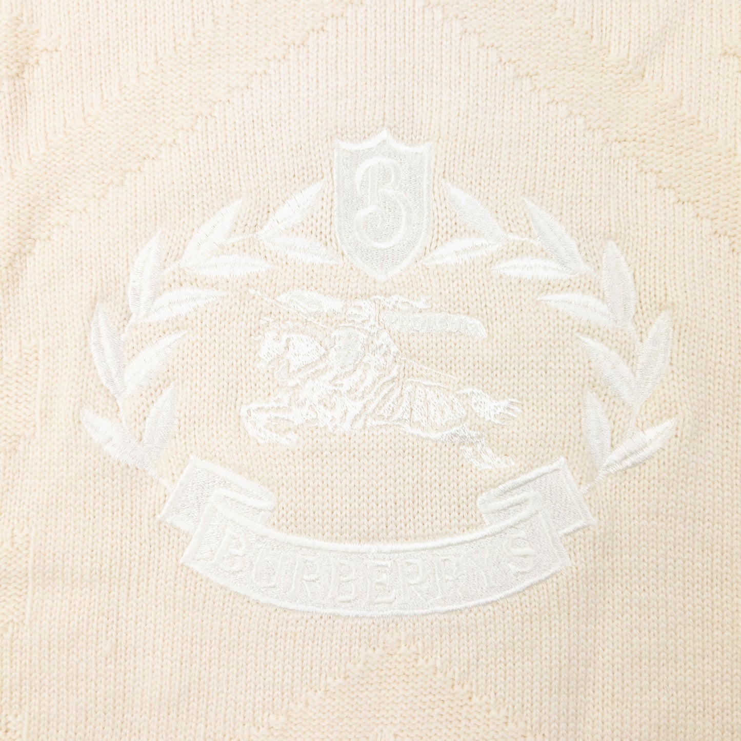 Vintage 90s Burberry Embroidered Wool Knit Jumper Womens Size S