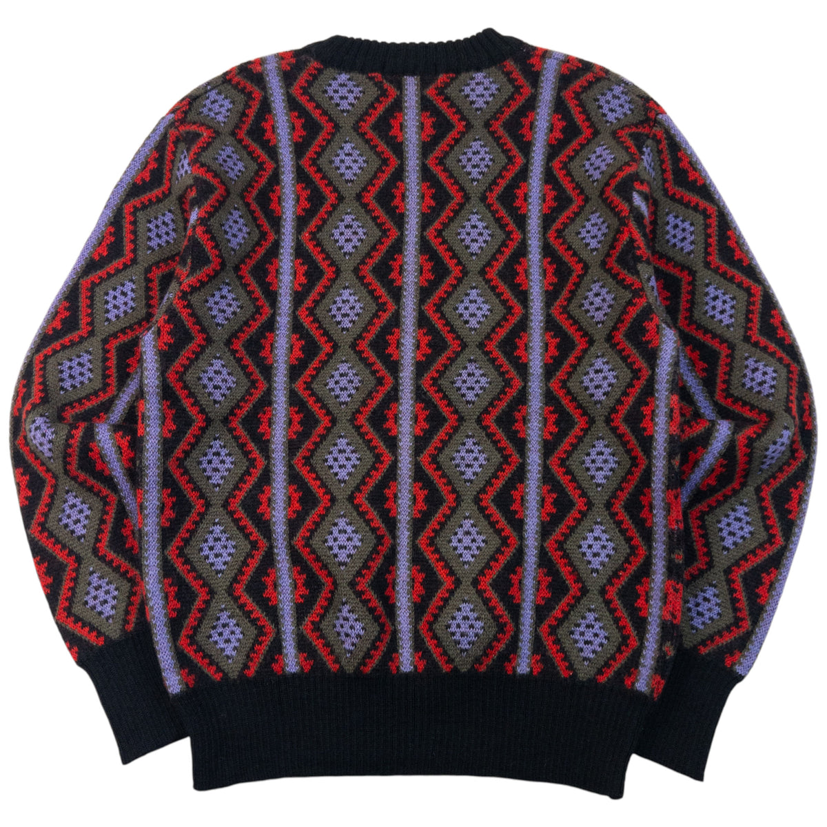 Vintage 80s YSL Yves Saint Laurent Pattern Knit Wool Jumper Size S