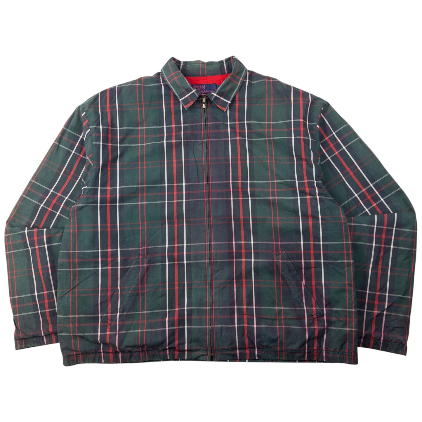 Vintage 90s Polo Ralph Lauren Fleece Lined Checkered Jacket Size L