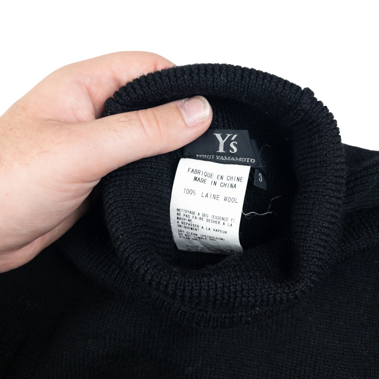 Vintage Yohji Yamamoto Knitted Wool Turtleneck Jumper Womens Size M