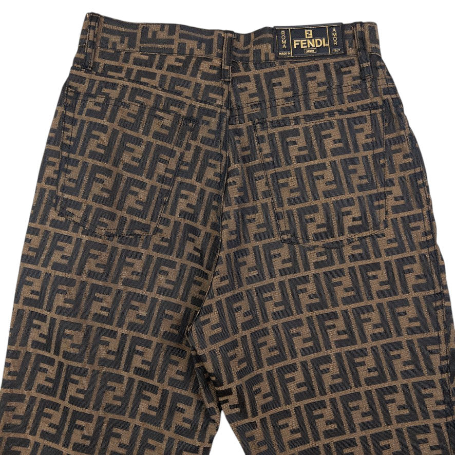 Vintage Fendi Monogram High Waisted Cropped Trousers Size W26