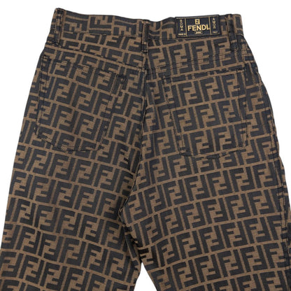 Vintage Fendi Monogram High Waisted Cropped Trousers Size W26