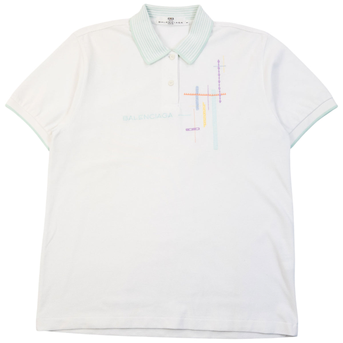 Vintage 90s Balenciaga Golf Embroidered Polo Shirt Womens Size M