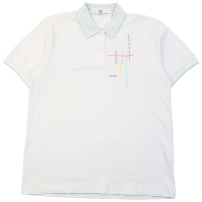 Vintage 90s Balenciaga Golf Embroidered Polo Shirt Womens Size M