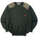 Vintage 90s Burberry Suede Patch Wool Jumper Size S