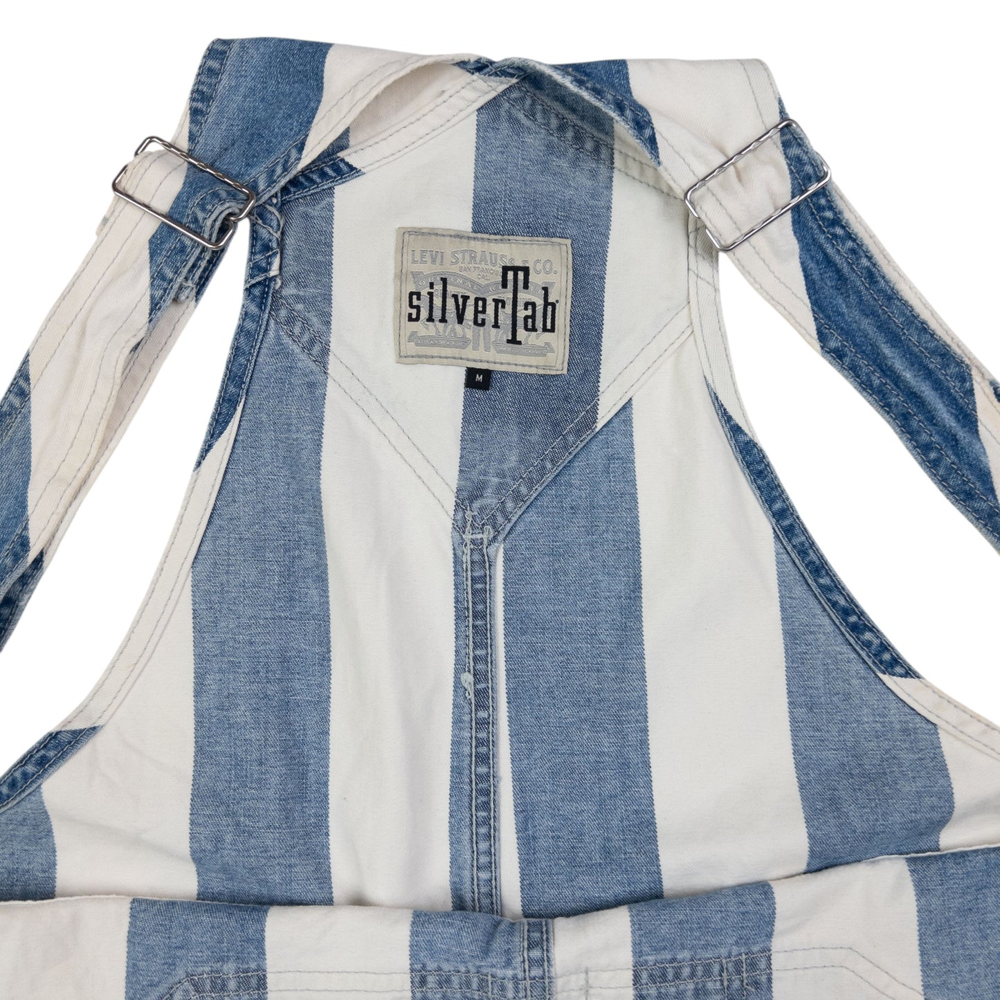 Vintage Levi's Silver Tab Striped Dungarees Size M