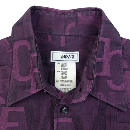 Vintage 2000s Versace Collection Monogram Long Sleeve Button Up Shirt Size M