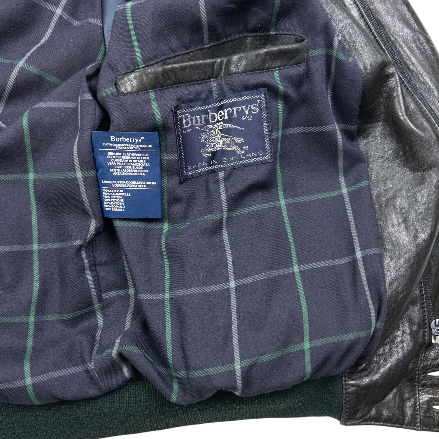 Vintage Burberry Leather Bomber Jacket Size XL