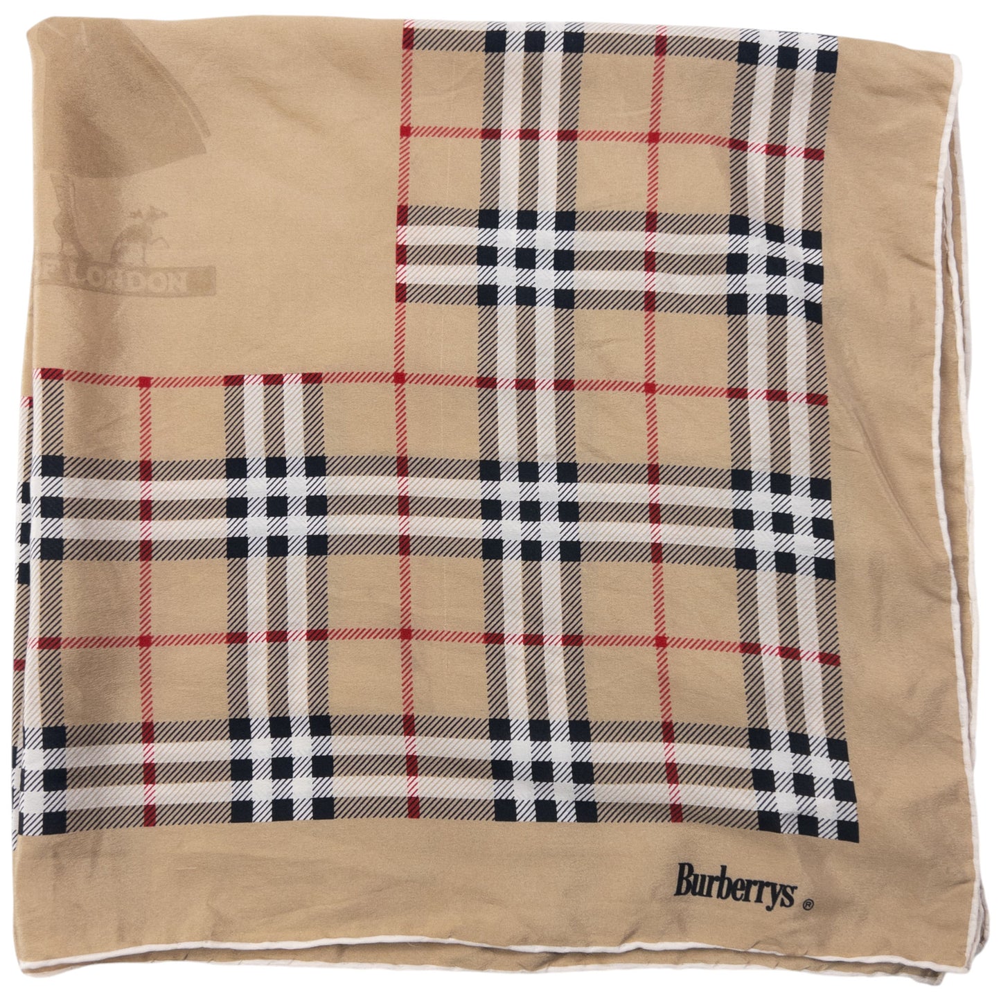 Vintage 90s Burberry Nova Check Silk Scarf