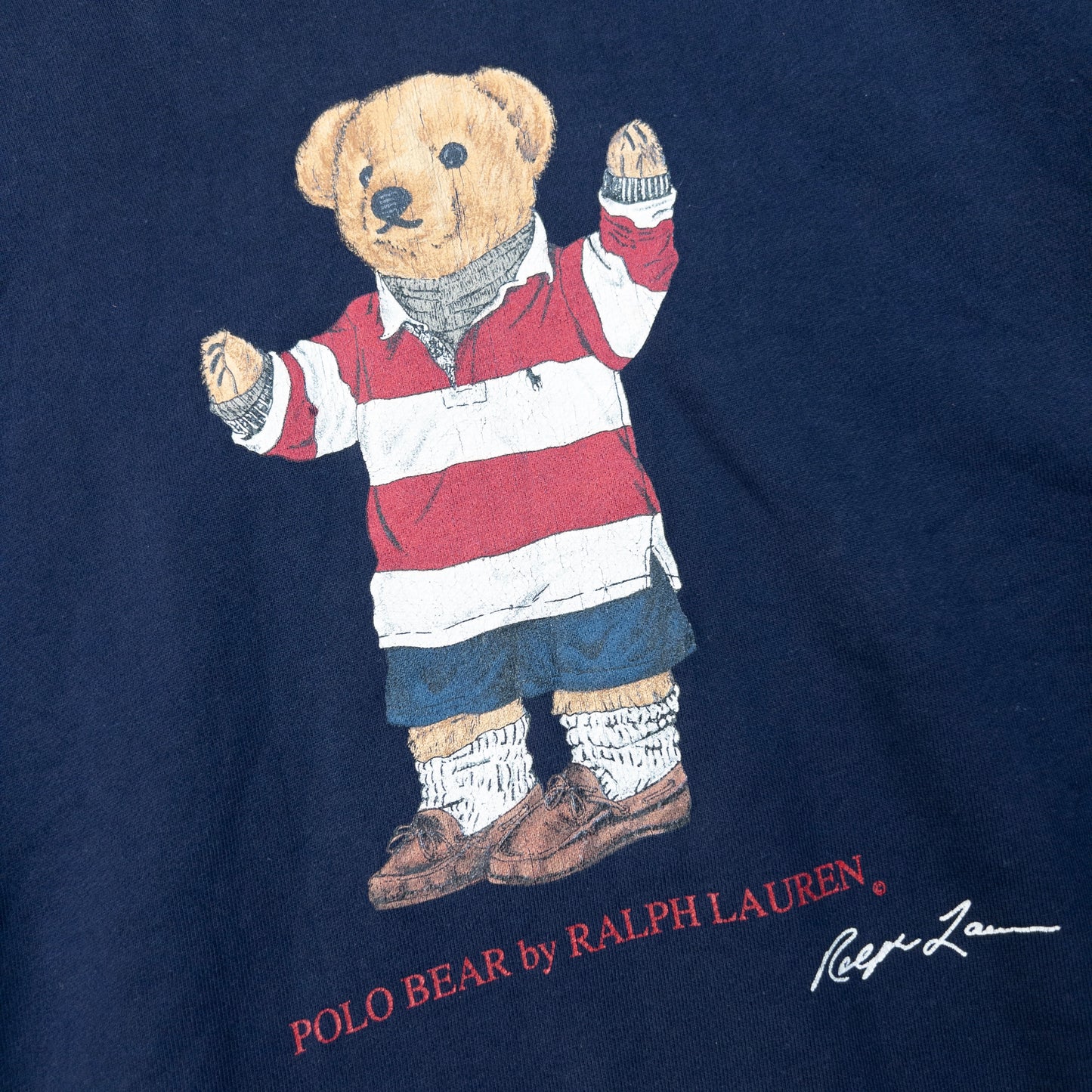 Vintage 90s Polo Ralph Lauren Bear Graphic Sweatshirt Womens Size S