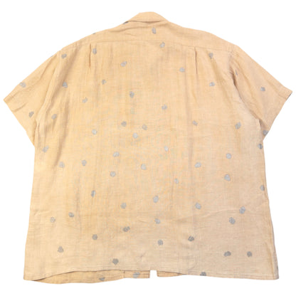 Vintage 90s Comme Des Garçons Polka Dot Button Up Linen Shirt Size XXL