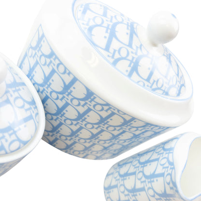 Vintage 2000s Dior Monogram Fine Bone China Tea Set