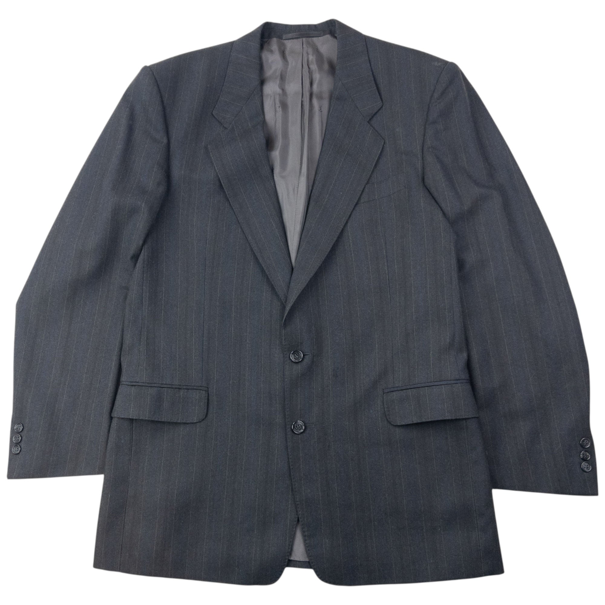 Vintage 80s YSL Yves Saint Laurent Jacket & Trousers Wool Suit Set Size XL