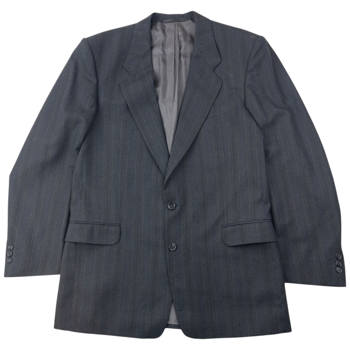 Vintage 80s YSL Yves Saint Laurent Jacket & Trousers Wool Suit Set Size XL